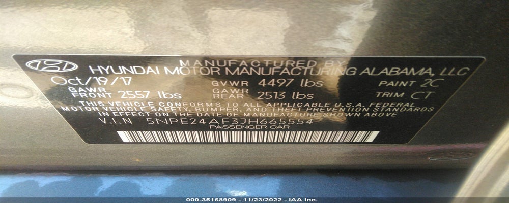 5NPE24AF3JH665554 2018 HYUNDAI SONATA photo no. 9