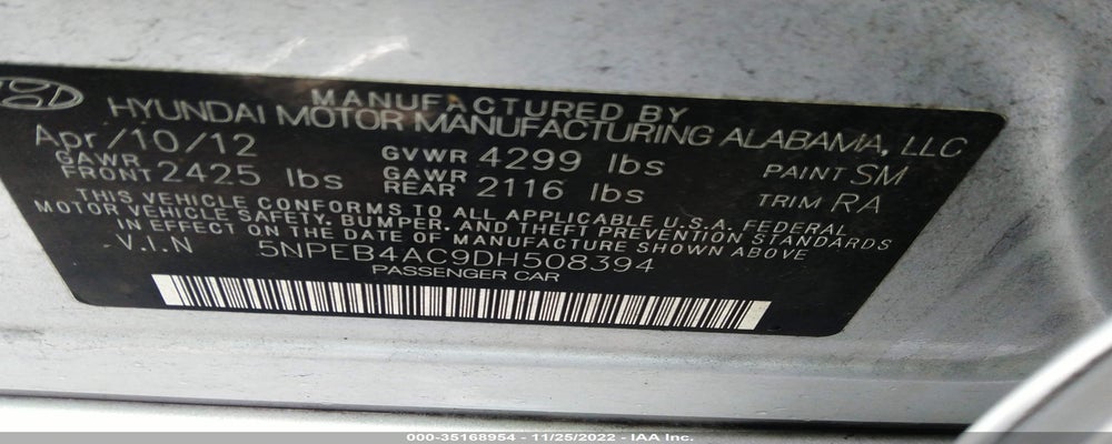 5NPEB4AC9DH508394 2013 HYUNDAI SONATA photo no. 9