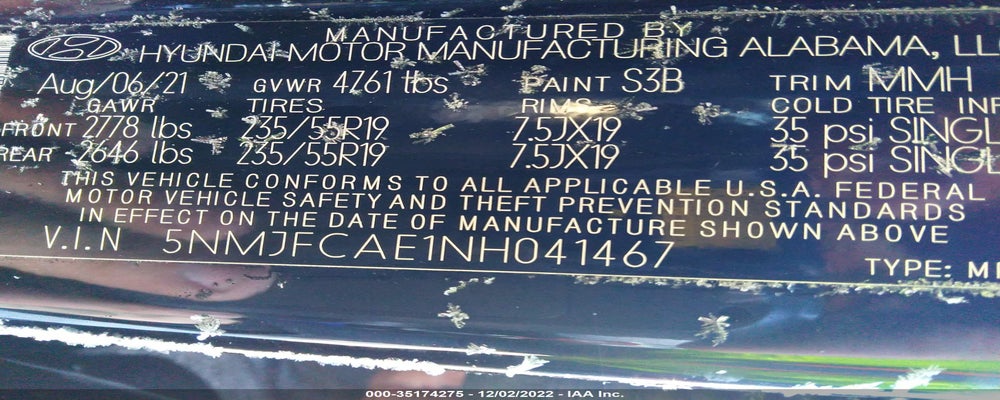 5NMJFCAE1NH041467 2022 HYUNDAI TUCSON photo no. 9
