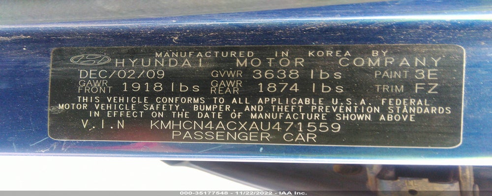 KMHCN4ACXAU471559 2010 HYUNDAI ACCENT photo no. 9