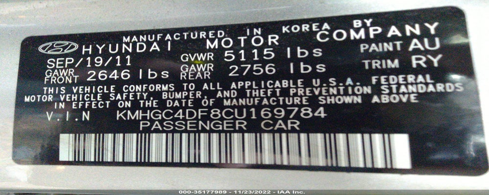 KMHGC4DF8CU169784 2012 HYUNDAI GENESIS photo no. 9