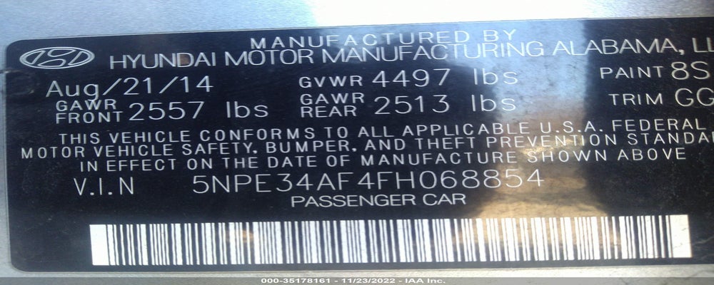 5NPE34AF4FH068854 2015 HYUNDAI SONATA photo no. 9