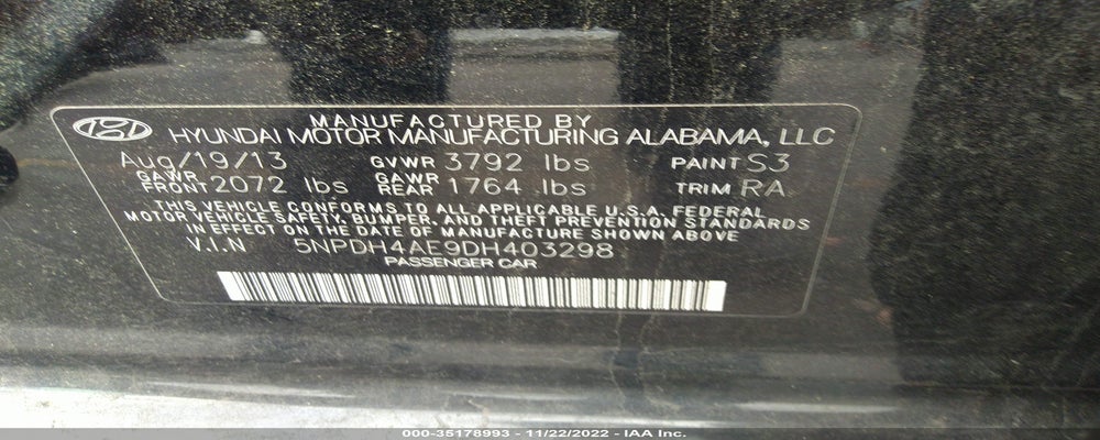 5NPDH4AE9DH403298 2013 HYUNDAI ELANTRA photo no. 9