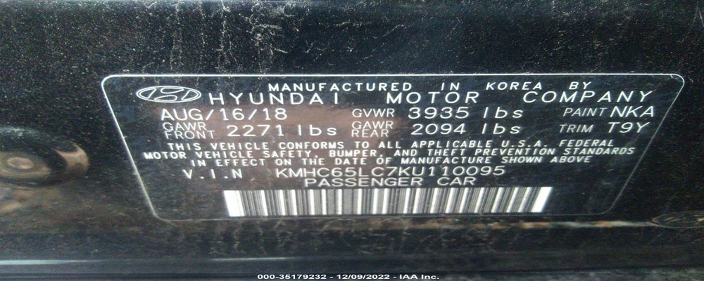 KMHC65LC7KU110095 2019 HYUNDAI IONIQ HYBRID photo no. 9