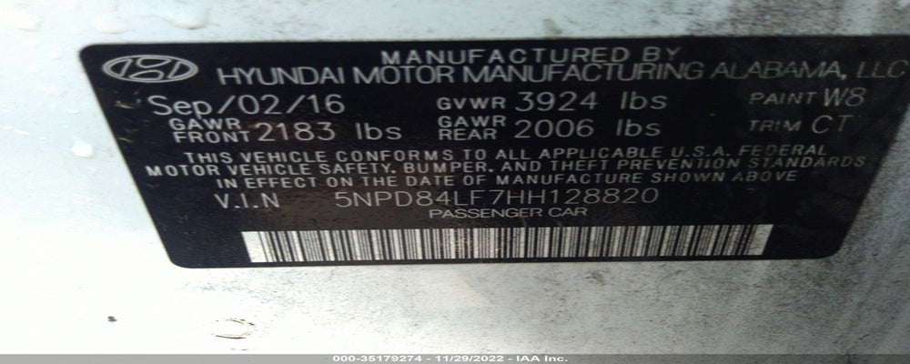 5NPD84LF7HH128820 2017 HYUNDAI ELANTRA photo no. 9