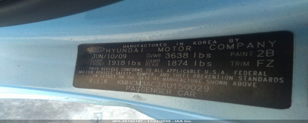 KMHCM3AC2AU150029 2010 HYUNDAI ACCENT photo no. 9