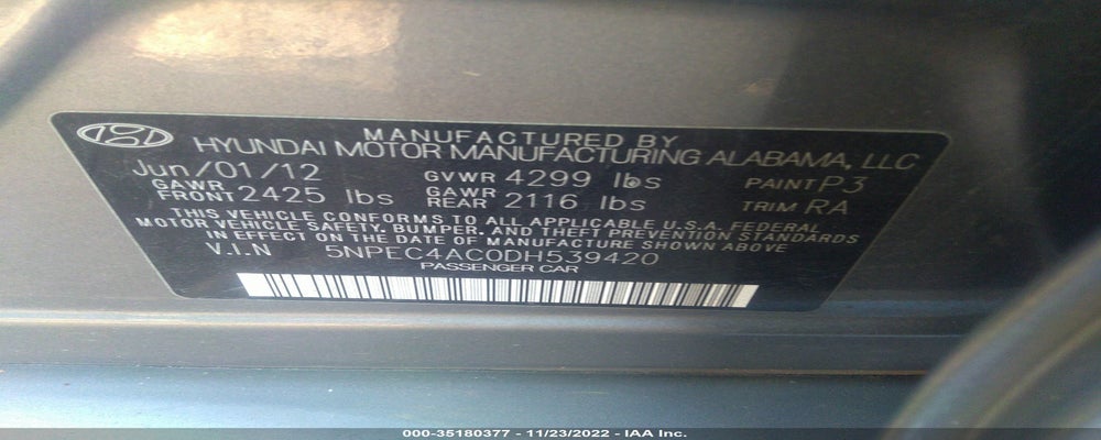 5NPEC4AC0DH539420 2013 HYUNDAI SONATA photo no. 9