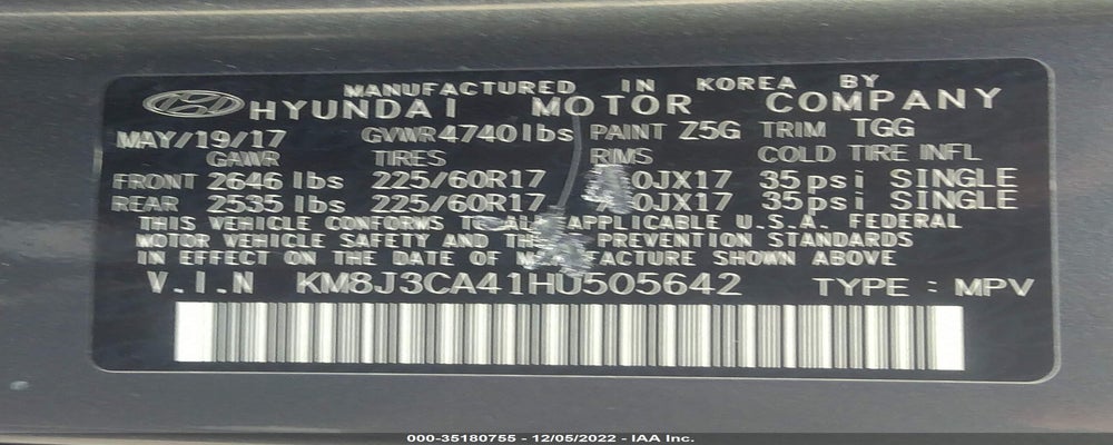 KM8J3CA41HU505642 2017 HYUNDAI TUCSON photo no. 9