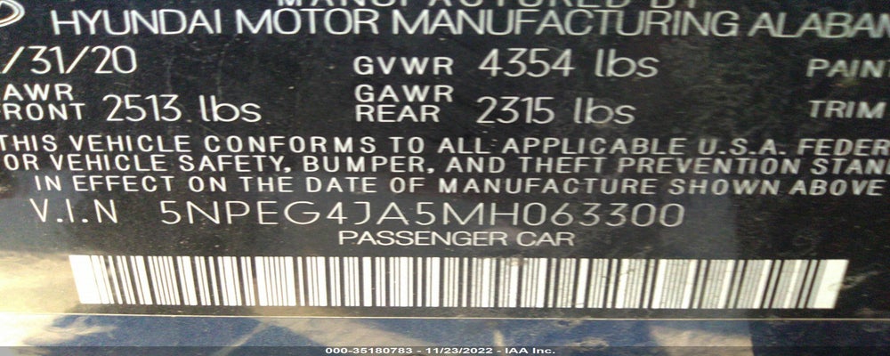 5NPEG4JA5MH063300 2021 HYUNDAI SONATA photo no. 9