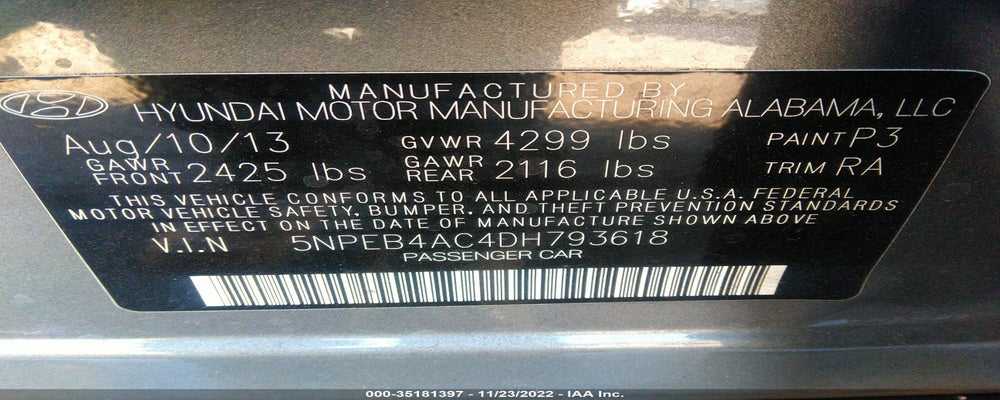 5NPEB4AC4DH793618 2013 HYUNDAI SONATA photo no. 9