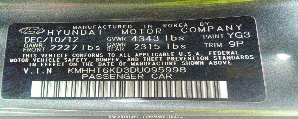 KMHHT6KD3DU095998 2013 HYUNDAI GENESIS COUPE photo no. 9