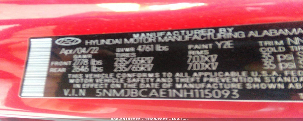 5NMJBCAE1NH115093 2022 HYUNDAI TUCSON photo no. 9