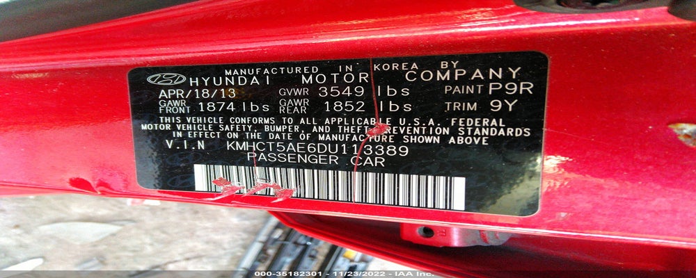 KMHCT5AE6DU113389 2013 HYUNDAI ACCENT photo no. 9