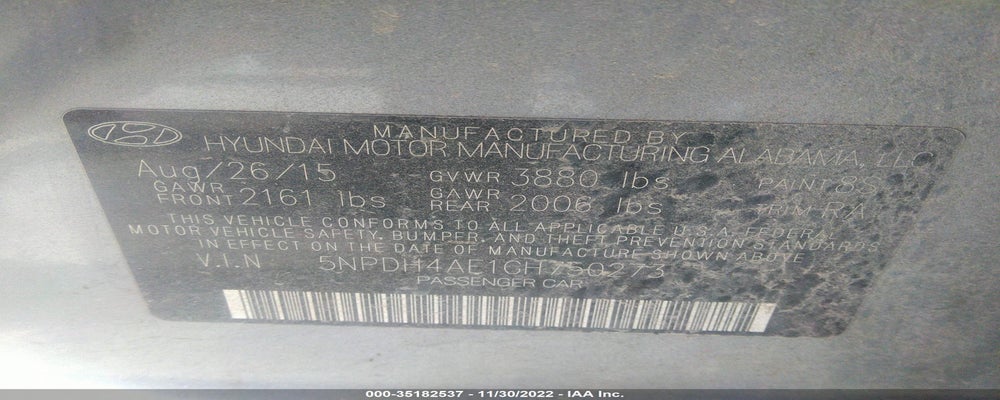 5NPDH4AE1GH750273 2016 HYUNDAI ELANTRA photo no. 9