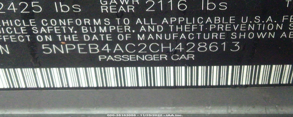 5NPEB4AC2CH428613 2012 HYUNDAI SONATA photo no. 9