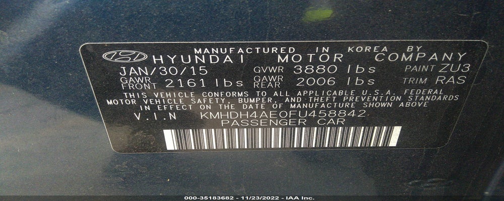KMHDH4AE0FU458842 2015 HYUNDAI ELANTRA photo no. 9