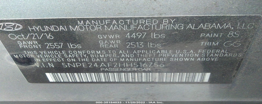 5NPE24AF2HH516756 2017 HYUNDAI SONATA photo no. 9