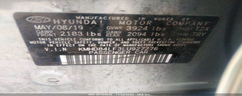 KMHD84LF3LU927276 2020 HYUNDAI ELANTRA photo no. 9