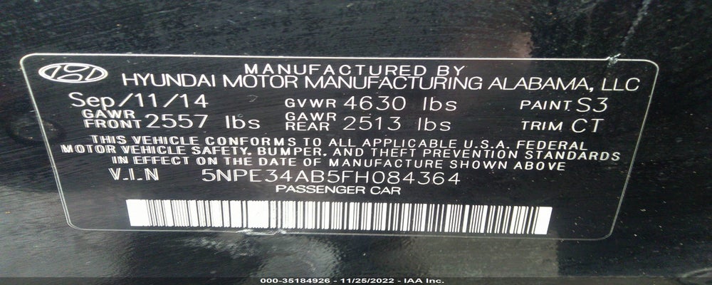 5NPE34AB5FH084364 2015 HYUNDAI SONATA photo no. 9