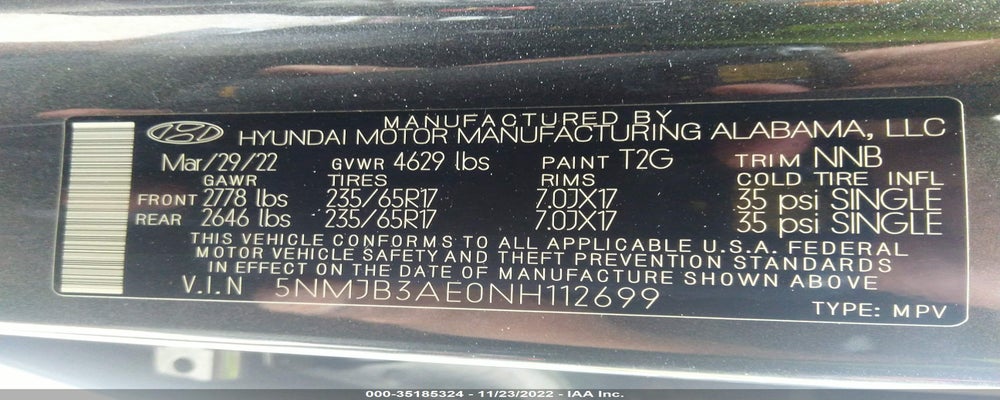 5NMJB3AE0NH112699 2022 HYUNDAI TUCSON photo no. 9