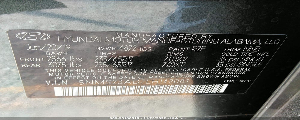 5NMS23AD7LH142081 2020 HYUNDAI SANTA FE photo no. 9