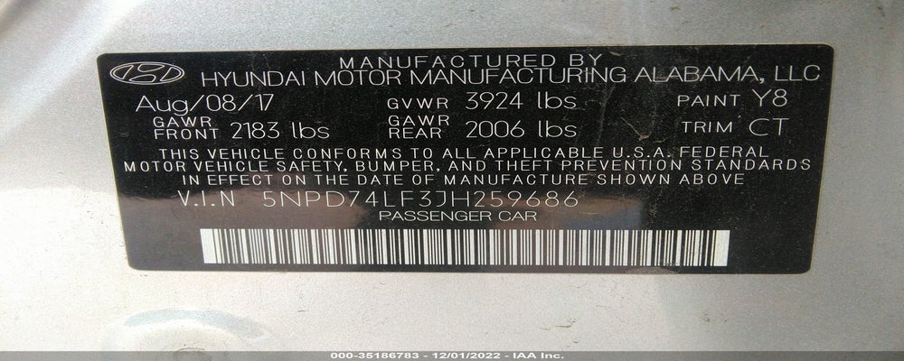 5NPD74LF3JH259686 2018 HYUNDAI ELANTRA photo no. 9