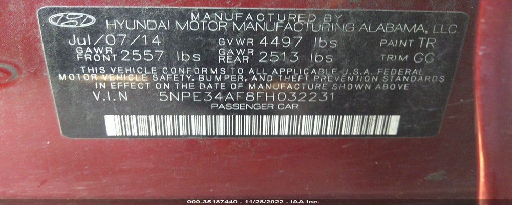 5NPE34AF8FH032231 2015 HYUNDAI SONATA photo no. 9