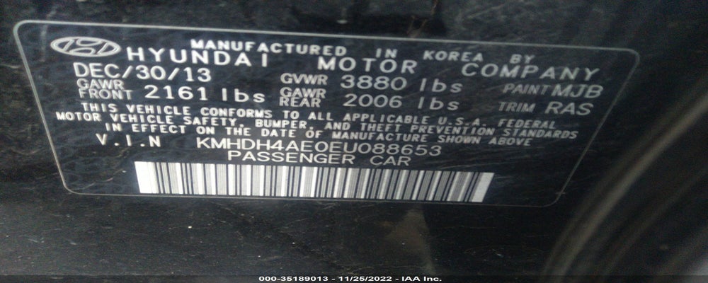 KMHDH4AE0EU088653 2014 HYUNDAI ELANTRA photo no. 9