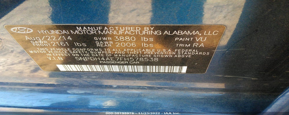 5NPDH4AE7FH578538 2015 HYUNDAI ELANTRA photo no. 9