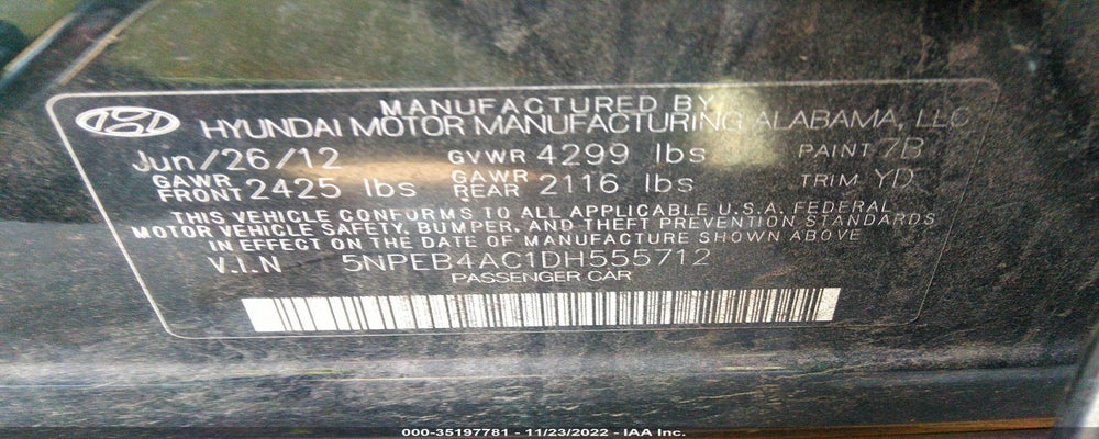 5NPEB4AC1DH555712 2013 HYUNDAI SONATA photo no. 9