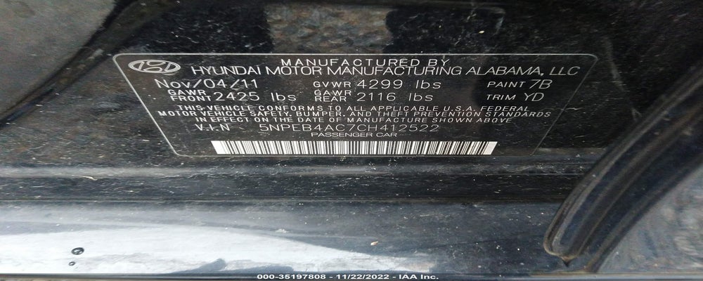 5NPEB4AC7CH412522 2012 HYUNDAI SONATA photo no. 9
