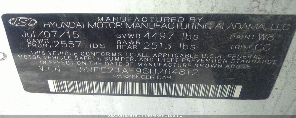 5NPE24AF9GH264812 2016 HYUNDAI SONATA photo no. 9