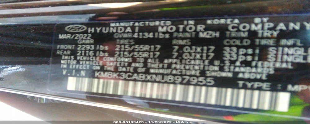 KM8K3CABXNU897955 2022 HYUNDAI KONA photo no. 9