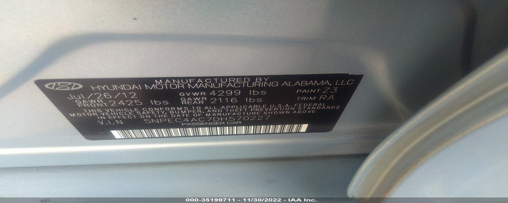 5NPEC4AC7DH570227 2013 HYUNDAI SONATA photo no. 9