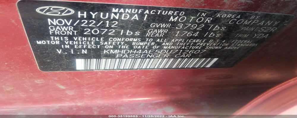 KMHDH4AE5DU712607 2013 HYUNDAI ELANTRA photo no. 9