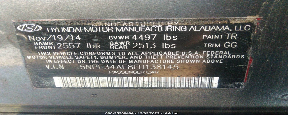 5NPE34AF8FH138145 2015 HYUNDAI SONATA photo no. 9