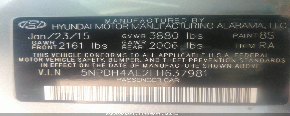 5NPDH4AE2FH637981 2015 HYUNDAI ELANTRA photo no. 9