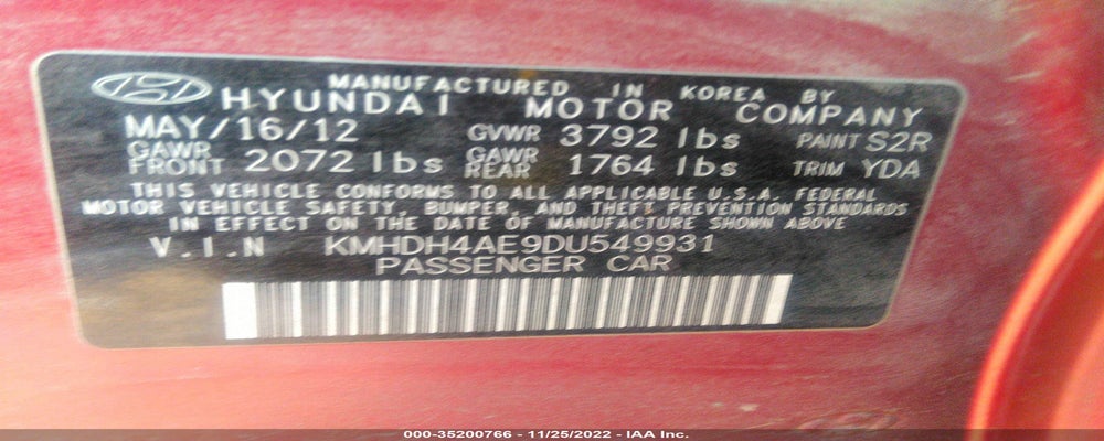 KMHDH4AE9DU549931 2013 HYUNDAI ELANTRA photo no. 9