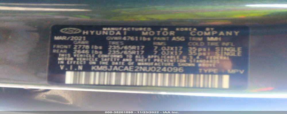 KM8JACAE2NU024096 2022 HYUNDAI TUCSON photo no. 9