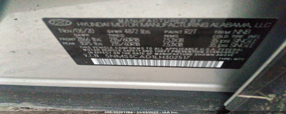 5NMS3CAD1LH302517 2020 HYUNDAI SANTA FE photo no. 9