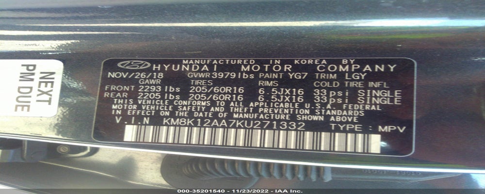 KM8K12AA7KU271332 2019 HYUNDAI KONA photo no. 9