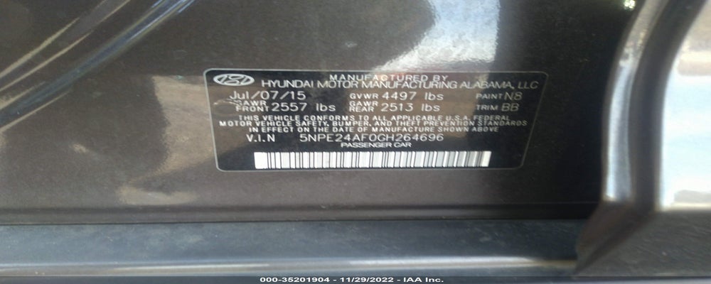 5NPE24AF0GH264696 2016 HYUNDAI SONATA photo no. 9