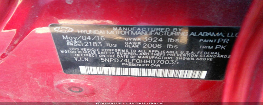 5NPD74LF0HH070035 2017 HYUNDAI ELANTRA photo no. 9