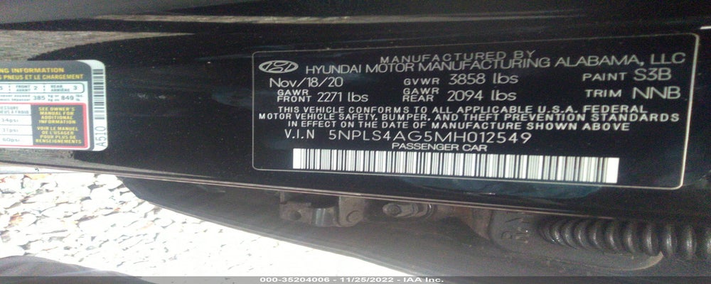 5NPLS4AG5MH012549 2021 HYUNDAI ELANTRA photo no. 9