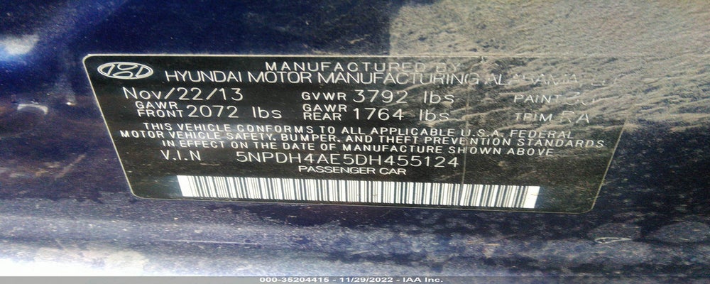 5NPDH4AE5DH455124 2013 HYUNDAI ELANTRA photo no. 9
