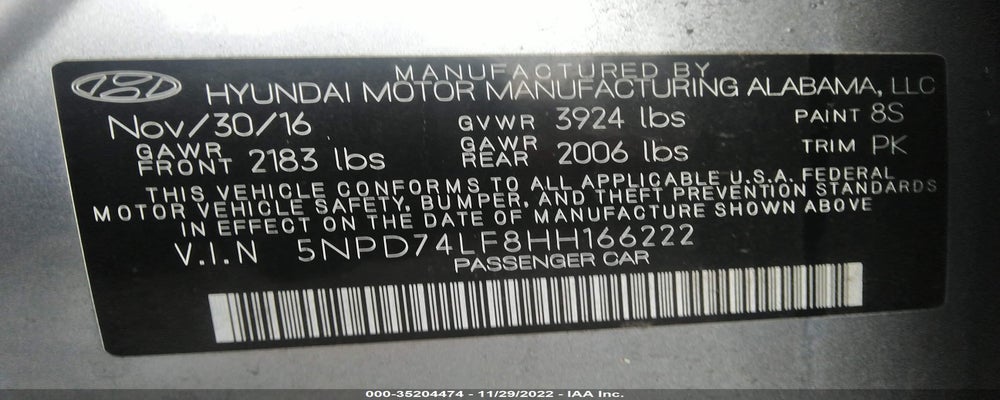 5NPD74LF8HH166222 2017 HYUNDAI ELANTRA photo no. 9