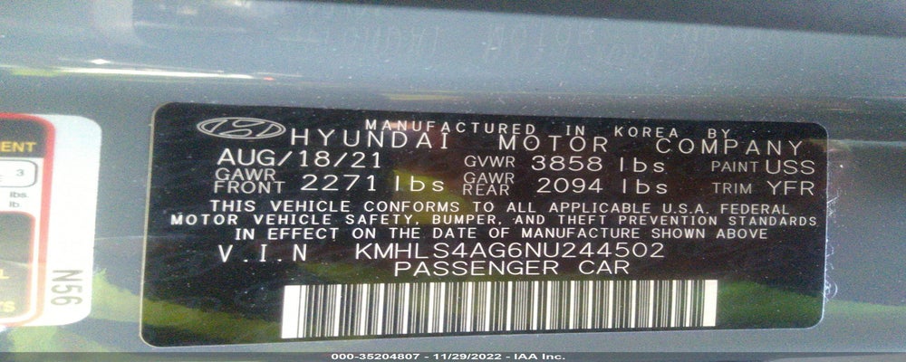 KMHLS4AG6NU244502 2022 HYUNDAI ELANTRA photo no. 9