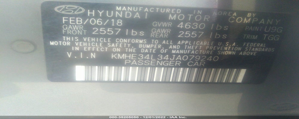 KMHE34L34JA079240 2018 HYUNDAI SONATA HYBRID photo no. 9