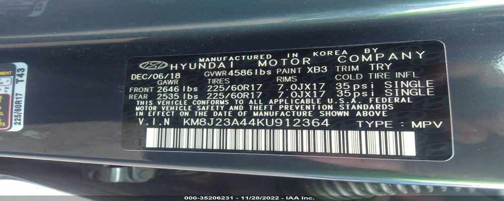 KM8J23A44KU912364 2019 HYUNDAI TUCSON photo no. 9
