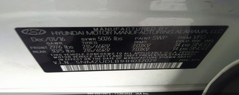 5NMZUDLB1HH032029 2017 HYUNDAI SANTA FE SPORT photo no. 9